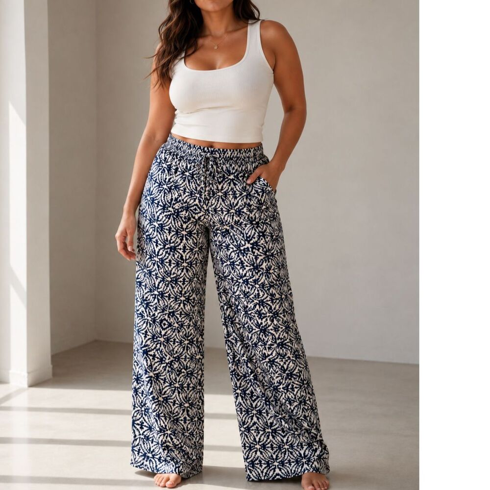 100 %Linen International Concepts  Women’s 14 Wide-Leg Pull On Pants
